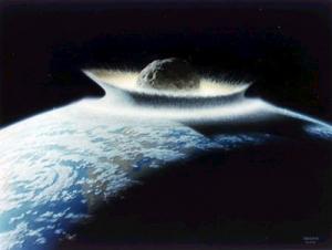 Asteroid strikes Earth