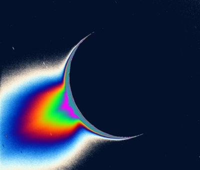 Enceladus geysers in false color