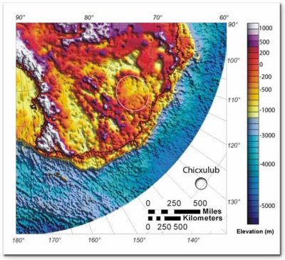 Location of Antarctic crater