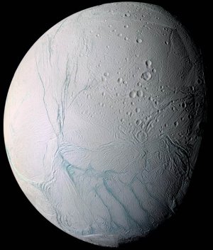 The cracked surface of Enceladus